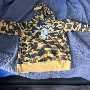 A Bathing Ape Kids Camo Hoodie - Yellow and Green